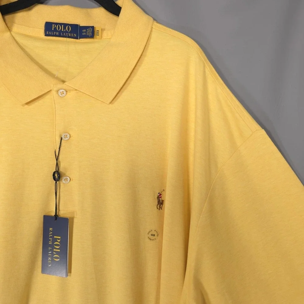 POLO RALPH LAUREN New Men's Polo Shirt‎ 4XB Classic Fit Yellow Soft Cotton